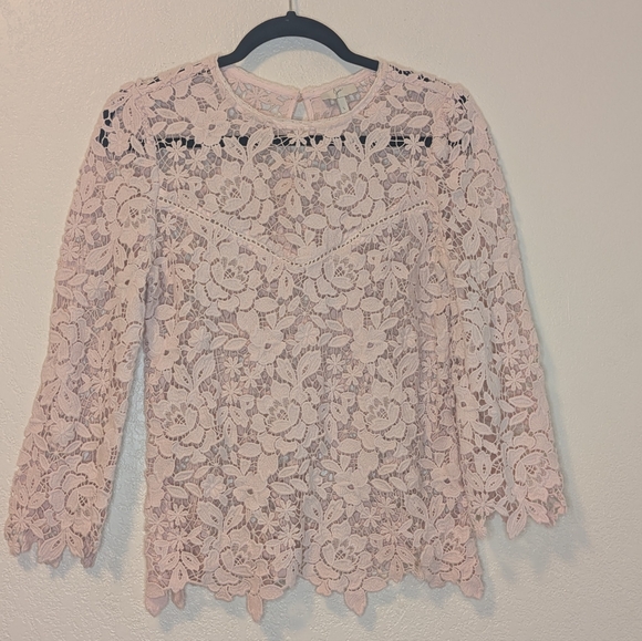 Joie Charnette Floral Lace Top in Rosewater - Picture 3 of 8